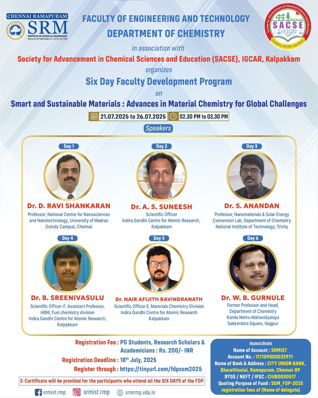 SRM-FDP Flier-Smart and Sustainable Matreials